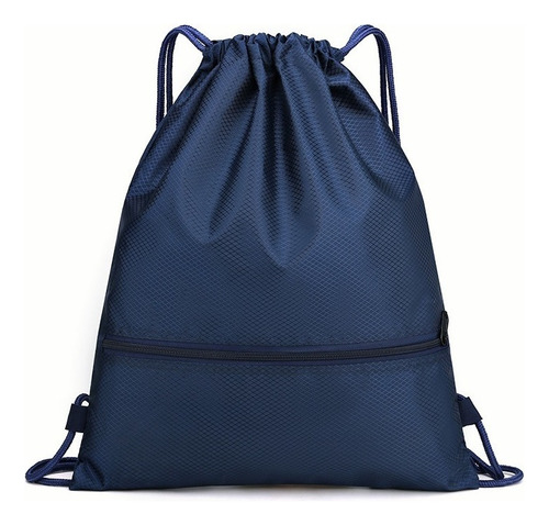 Mochila Deportiva Impermeable Con Cordón Para Gimnasio Y Viajes Para Hombres Y Mujeres Color Azul Oscuro