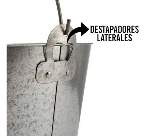 Imagen 4 de 7 de Frapera Hielera Balde Champagne Zinc Con Destapador Doble Hb
