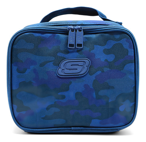 Set Skechers Escolar De Tres Piezas Incluye Mochila Con Portalaptop Una Lonchera Térmica Y Lapicera De Un Compartimento Color Azul Marino Diseño De La Tela Lisa