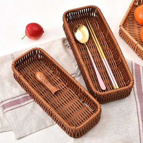 Cesta Tejida Para Servir, Porta Frutas, Bandeja De Comida L