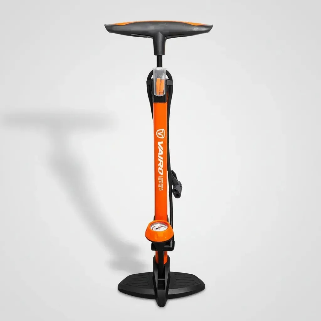 Inflador De Pie Vairo Air Max ZF-37 Con Manómetro 160 Psi Naranja