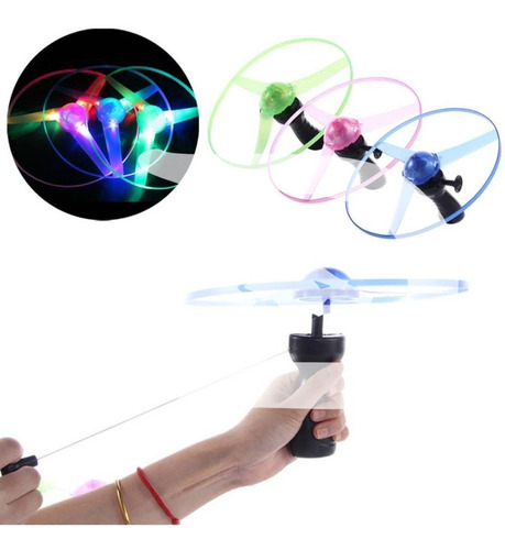 Disco Volador Con Luces Pistola Para Lanzar Ufo Juego Niños
