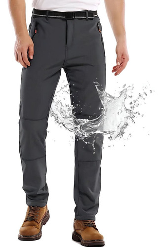 Pantalón Softshell Térmico Impermeable Hombre Con Micropolar