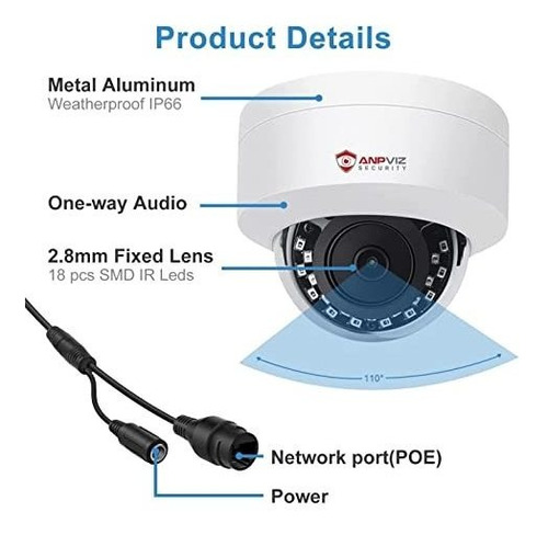 Sistema Camara Seguridad Ip Poe 5 Mp Para 8 Canal 4k Nvr