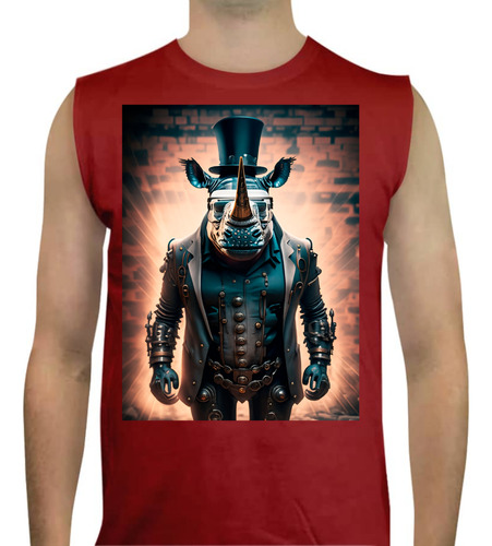 Playera Rinoceronte - Robot - Animales - Sin Manga - 02