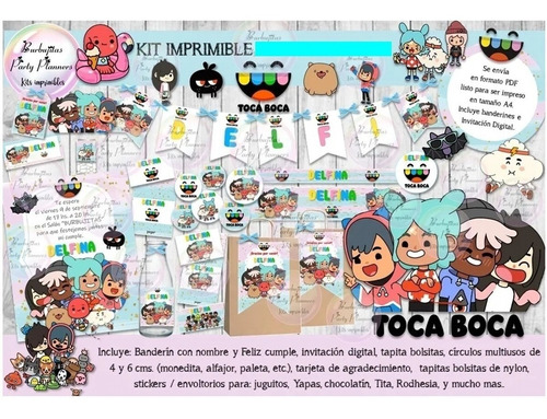 Kit Imprimible Candy Bar Toca Boca Toca Life 100% Editable