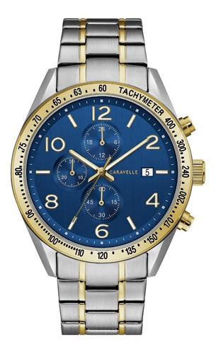 Reloj Caravelle Para Hombre 45b152 Bulova Con Tablero Azul