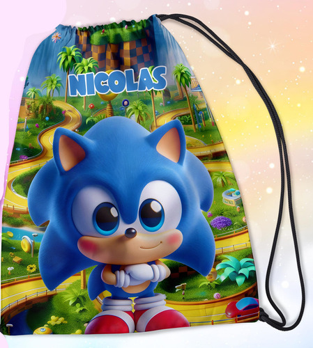 Souvenir 10 Bolsita Golosinera 20x15cm Sonic
