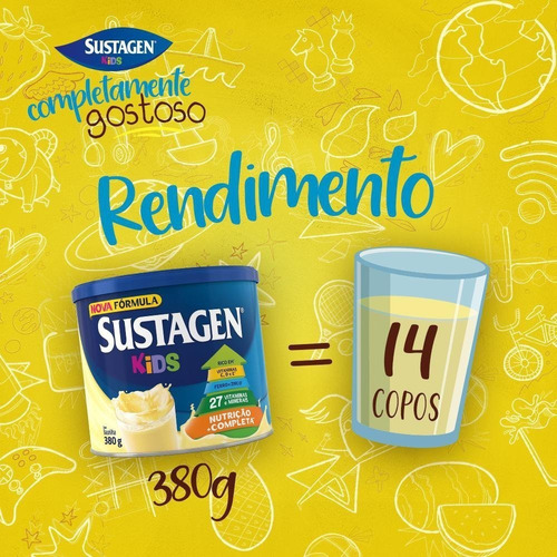 Complemento Alimentar Sustagen Kids Sabor Baunilha - Lata 38