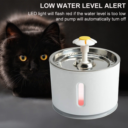 Dispensador Fuente De Agua Led Automático Mascota Perro Gato