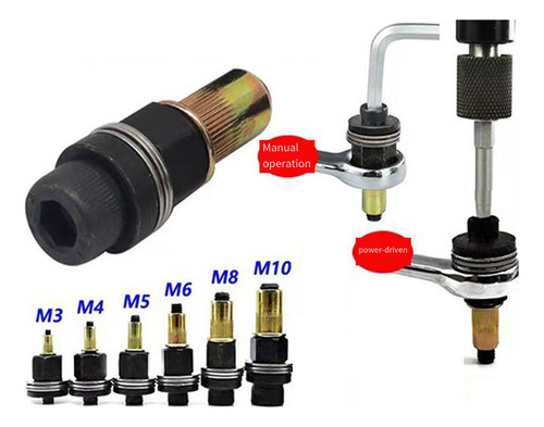 Adaptador De Taladro Remachado M3/m4/m5/m6/m8/m10 Simple Ins