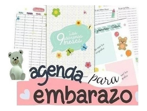 Kit Imprimible Agenda Diario Embarazada
