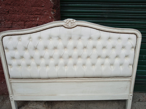 Respaldo Cama Picera Francesa Xv Dos Plazas Antigua Blanco (Usado)