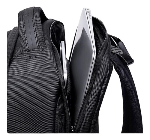 Mochila Casual Notebook Expansiva De Viagem Urbana Cor Preto