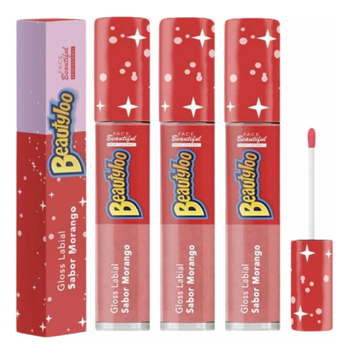 Gloss Labial Beautyloo Sabor Morango 3,8ml Com Pantenol Vermelho