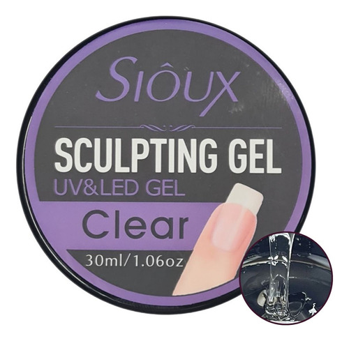 Gel Sioux Sculpting Led Uv 15 Ml Modelador Profissional Cor Clear