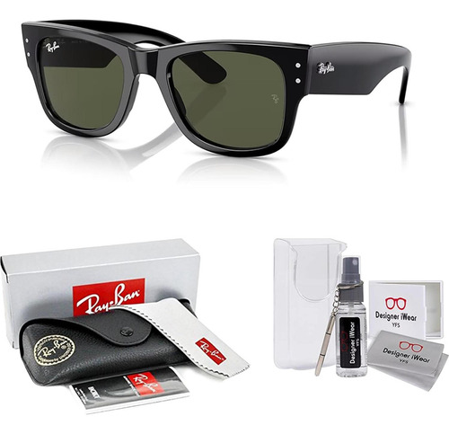Óculos de sol unissex Ray-ban RB0840s Mega Wayfarer + Kit