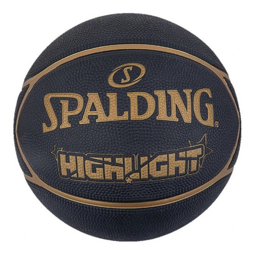 Balón Basketball Spalding Highlight #7 Negro Dorado // Bamo