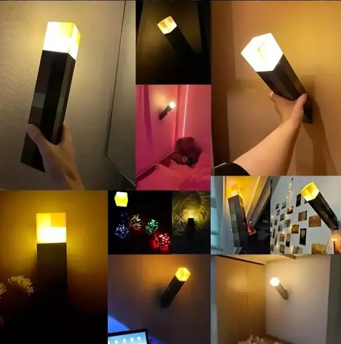 lampara minecraft Luz De Noche Lampara De Antorcha Decorativo Juguete lampara de escritorio led lampara led recargable