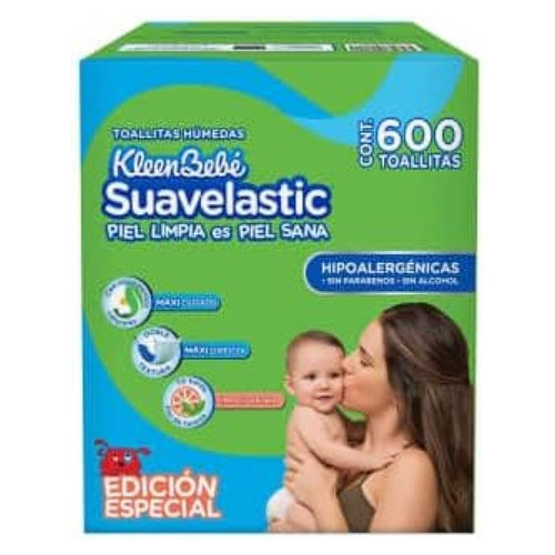 Oallitas Húmedas Kleenbebé Suavelastic Max 6x100 Pzas