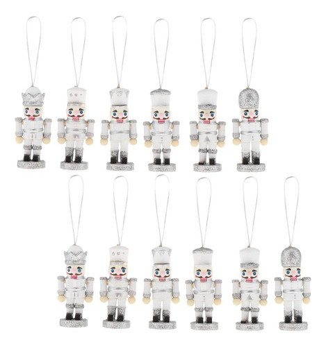 12pcs Navidad Decoración Colgante Cascanueces Decoración