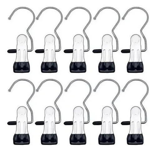 20 Clips Para Colgar Botas Negro (negro).