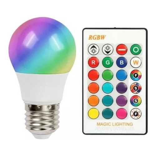 Lampara Foco Led Rgb 12w E27 220v Control Remoto 16 Colores