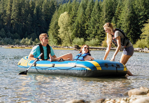 Bote Inflável Challenger 3 Intex Até 320kg Com Remos E Bomba