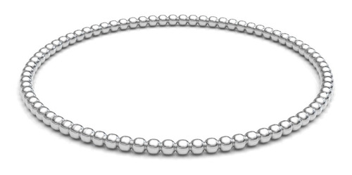 Imagen 2 de 10 de Pulsera De Plata 925 Bolitas De 2.5mm Elástico Mujer Agálea