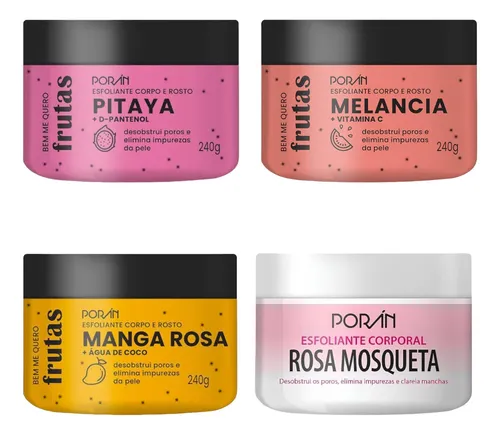 comprar Kit 4 Esfoliantes Corpo E Rosto Porán 240 g