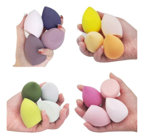 Kit Esponjas Para Maquillaje Aplicador Base Blender 4 Piezas Surtido