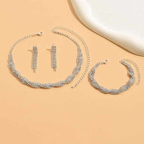 Collares Mujer De Moda Plata Dijes Charm Juego De4 Color Plateado