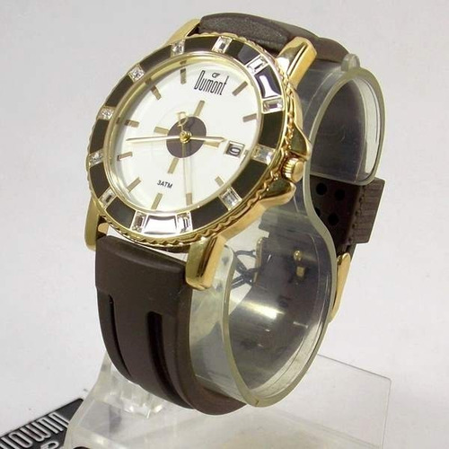 Sv48013s Relógio Dumont Feminino Pulseira Silicone Marrom