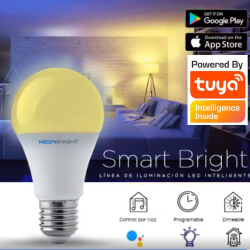 Imagen 3 de 6 de Ampolleta Led Wifi Inteligente 10w E27 Blanco/rgb Megabright