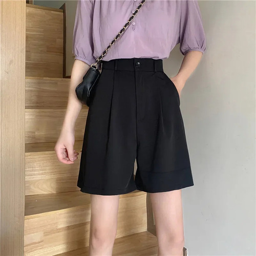 Pantalones Cortos De Verano De Cintura Alta Y Pierna Ancha P