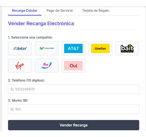 Recargas Electronicas Con El 7% De Comisión