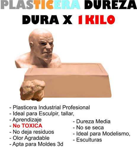 Plasticera Industrial Dura Profesional X 1 Kilo Esculturas