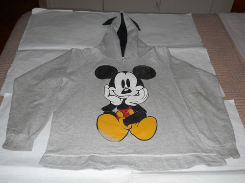 Buzo De Algodón Frisado Niñas Estampado Mickey Con Gorro T 3