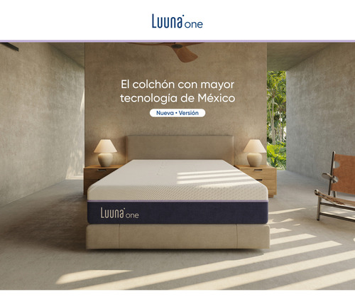 Colchón Matrimonial Luuna One Suave, En Caja, Memory Foam Blanco