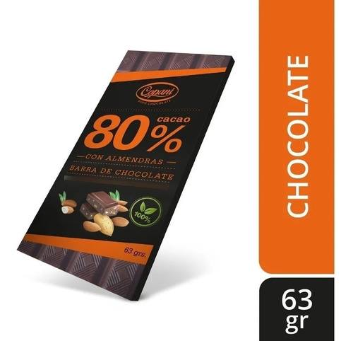 Chocolate Copani 80% Cacao Con Almendras 65g
