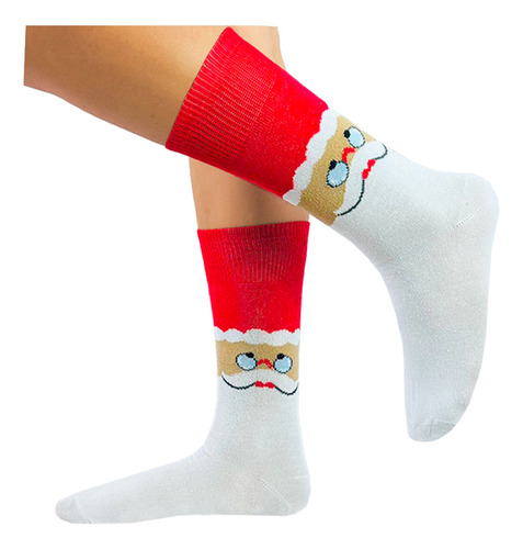 Calcetines Navideños Diseño De Cara De Santa Claus