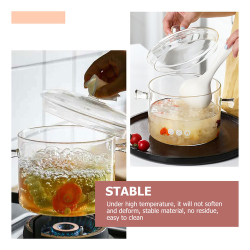 Olla De Vidrio Con Tapa Para Cocinar En Vidrio Con Alto Cont