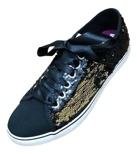 Tenis Feminino Teen Paete Lantejoula Preto  Brilho Tam 30/40