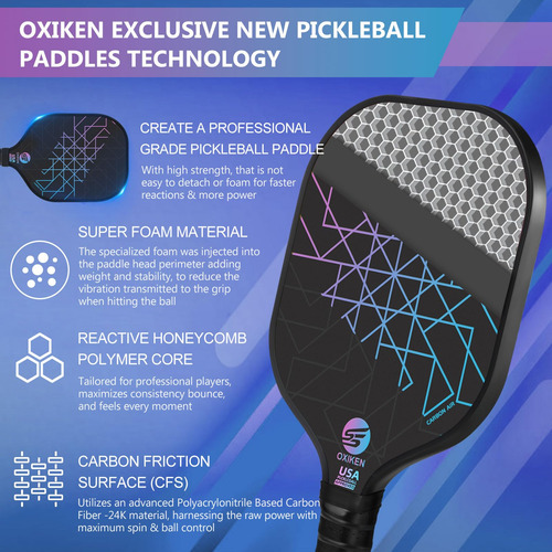 Pickleball Paddles Set Of 2, Usapa Approved Carbon Fiber