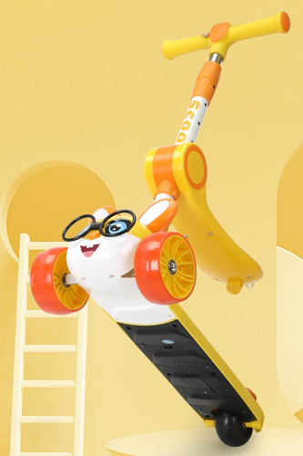 Patinete Infantil Plegable Y Ajustable Con Asiento Para Niño