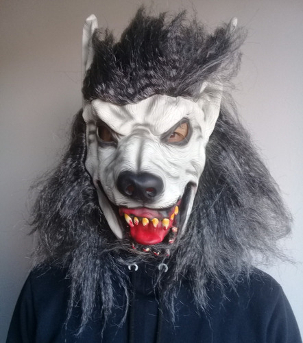 Hombre Lobo Mascara Latex Pelo Halloween Alquiler Por 24 Hs