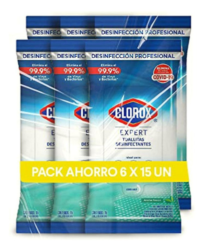 Pack Clorox Expert Toallitas Desinfectantes Aroma Fresco 15