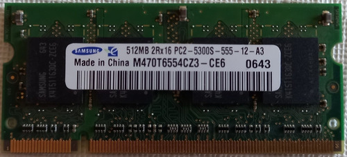 Memoria Samsung Ddr2 512mb 800mhz Original(m470t6554cz3-ce6)