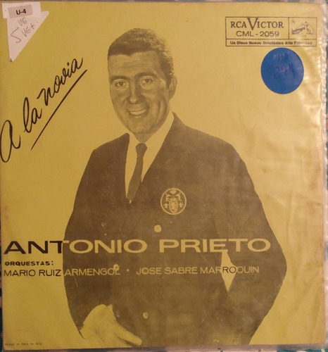 Vinilo Lp Antonio Prieto A La Novia (u4