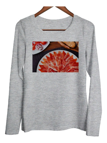 Remera Mujer Ml Jamon Crudo Comidas Picada Fiambres M5